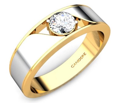 White Gold With Solitaire Men’s Ring Design