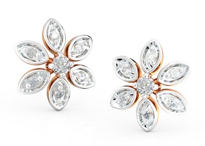 Gorgeous floral diamond earrings for work