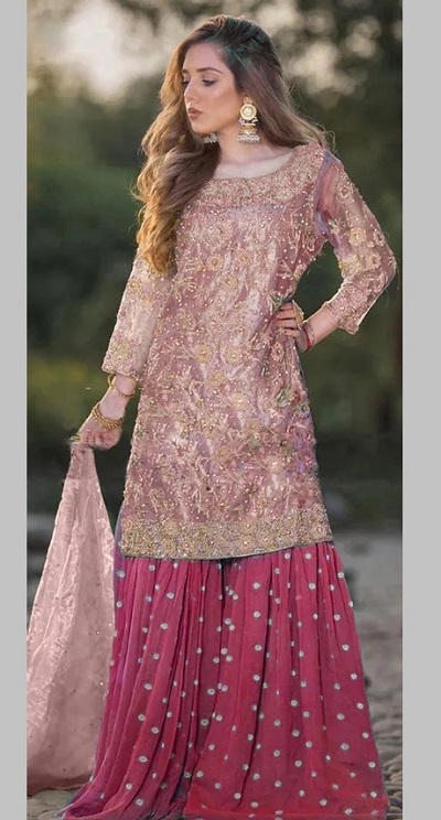 Heavy Wedding Wear Sharara Suit Pattern