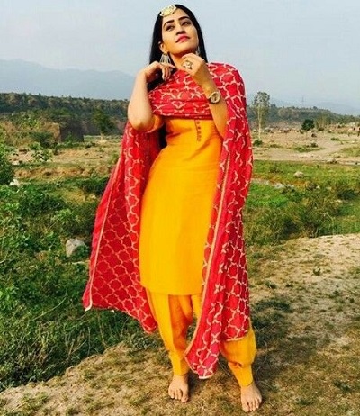 Mustard yellow Silk kurta with dupatta