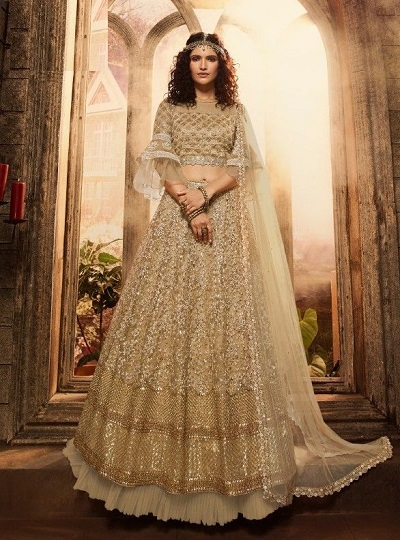 Net Anarkali suit for wedding