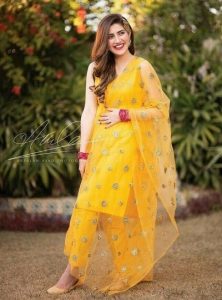 yellow and green punjabi suit