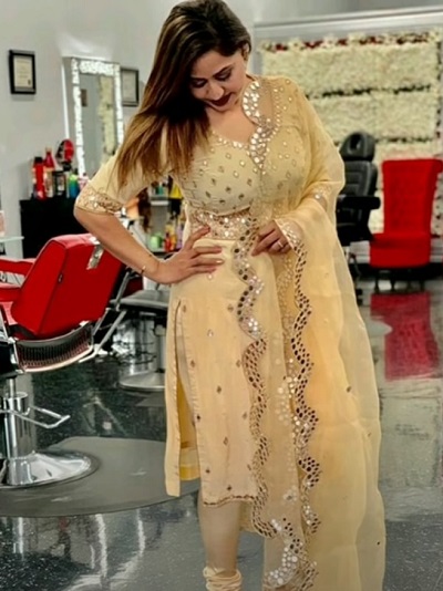 Stylish Yellow Mirror Work Kurti With Designer Dupatta