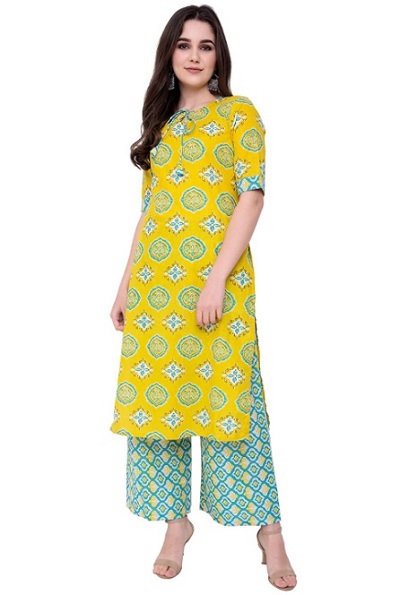 Blue summer kurta palazzo set