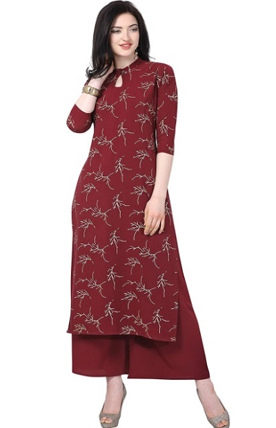 Maroon Kurta Palazzo Set