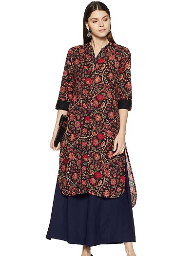 Multi Coloured Kurta With Round Hemline