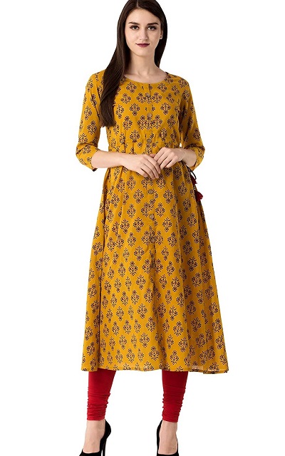 Printed umbrella kurti with designer pattern