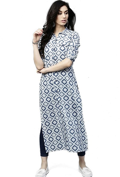 Shirt Like Long Kurti With Straight Fit