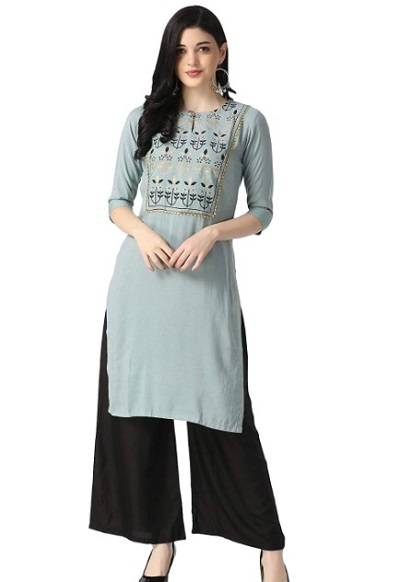 Short kurti with black palazzo