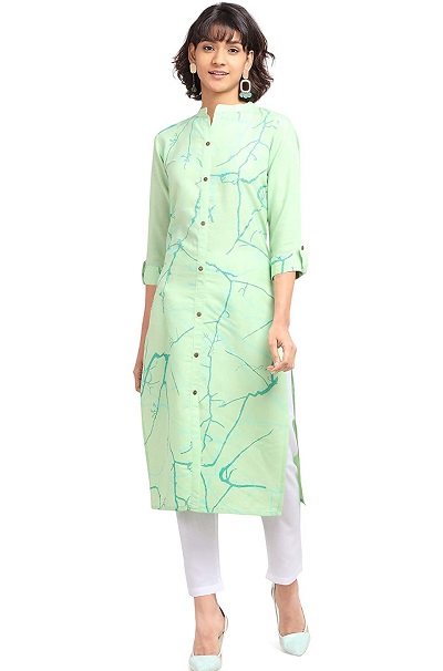 Stylish Shirt Like Centre Button Placket Kurti Desi