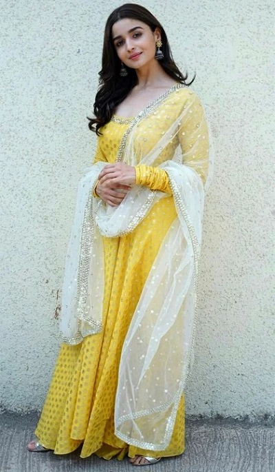Stylish Yellow And Bollywood Salwar Suit For Parties