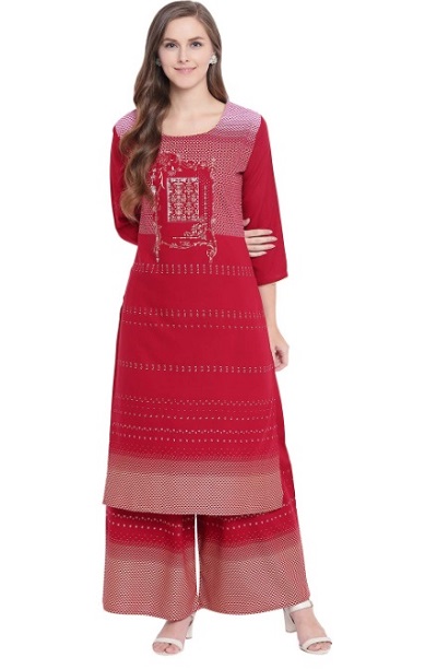 Stylish everyday wear kurti palazzo dress