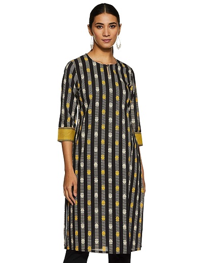 Vertical Printed Beautiful And Simple Kurta For Ladies