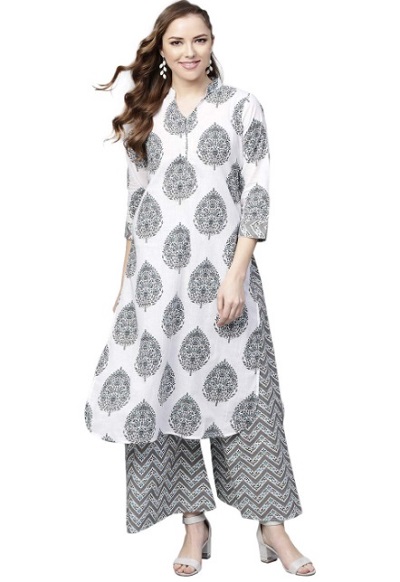 White printed summer kurti design for women