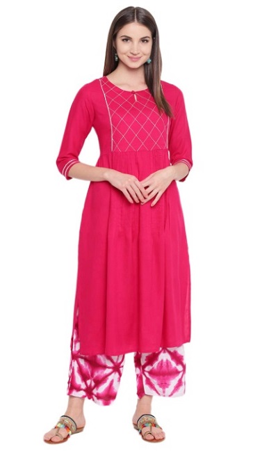 Beautiful red Anarkali kurta palazzo dress for women