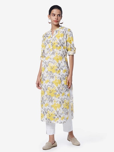 Floral Printed Shirt Like Cotton Kurta For Summers