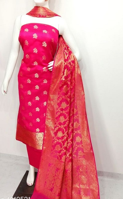 Dark Pink Suit with Banarasi Dupatta set