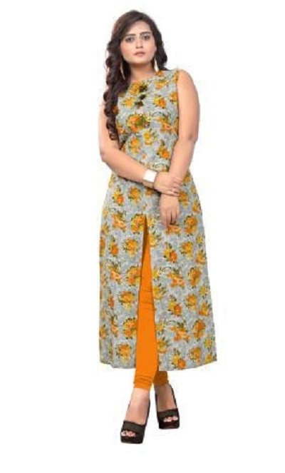 Floral Centre opening straight fit kurta design