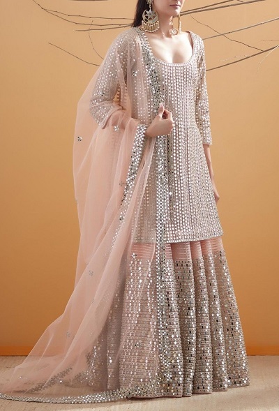 Wedding Party Wear White Anarkali Cotton Printed Indian Women Kurti Pant  Dupatta | eBay