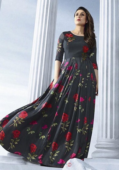 Long Cotton Printed Anarkali Kurti Salwar Suit Set