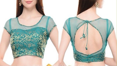 Net and Brocade blouse design