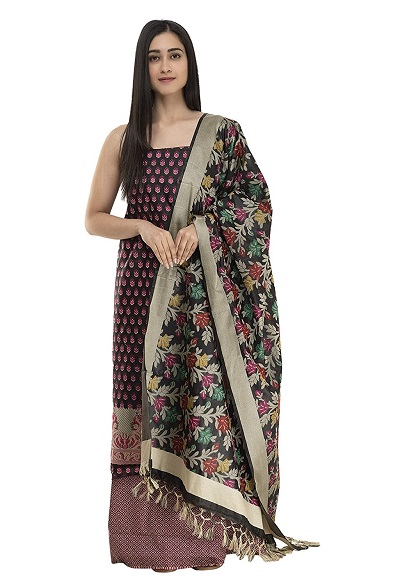 Printed Banarasi Dupatta with printed salwar suit set