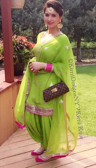 Punjabi style green salwar suit for ladies