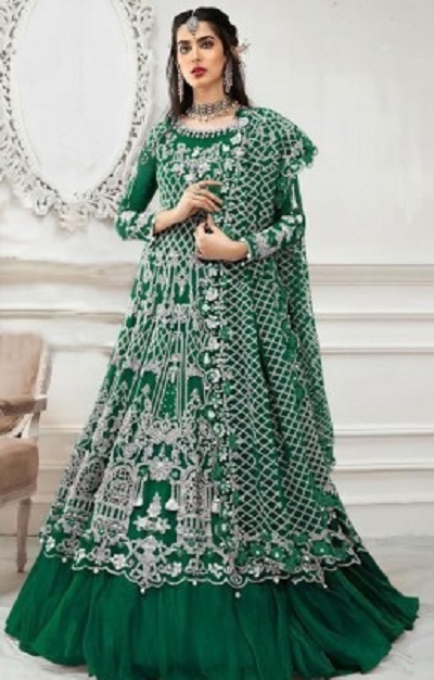 Dresses in Mehndi Green Colour - Mehndi Green Bridal Wear