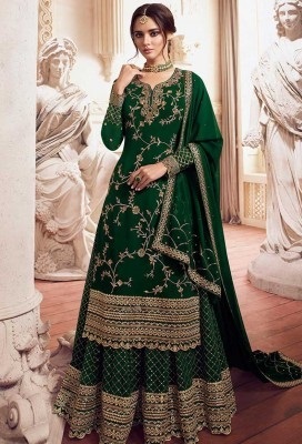 Green Lehenga Kurti Mehandi Dress For Bride