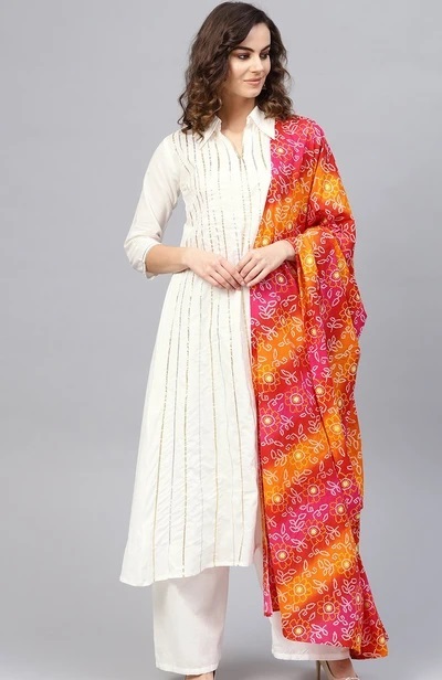 Multi Colour Cotton Dupatta Pattern For Salwar Kameez