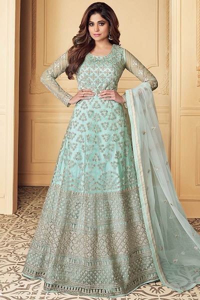 Beautiful Indian long salwar suit for wedding