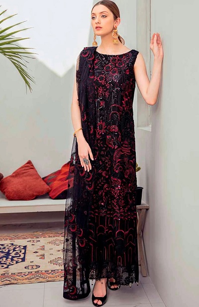 Beautiful Lace Net Fabric Long Kurta Salwar For Ladies