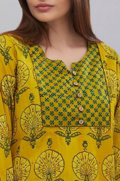 Beautiful yoke neckline for kurti