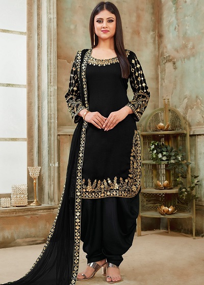 Black And Golden Stylish Salwar Suit For Parties