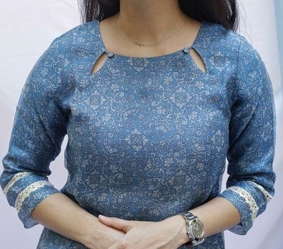 Double keyhole Kurti neckline pattern