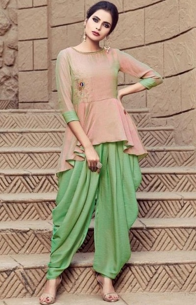 Frock Style Suit With Semi Patiala Salwar