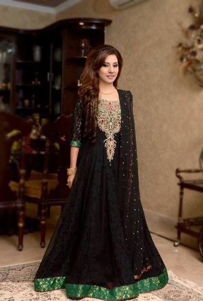 Long Black Gown Salwar Suit For Ladies