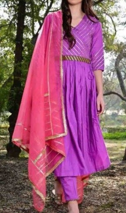 Pink frock style suit design for women