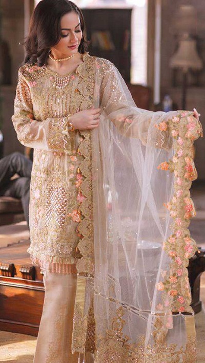 Short Kurti With Heavy Dupatta And Plazzo For Brides