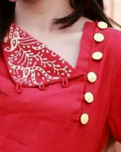 Side button placket designer kurti neck design