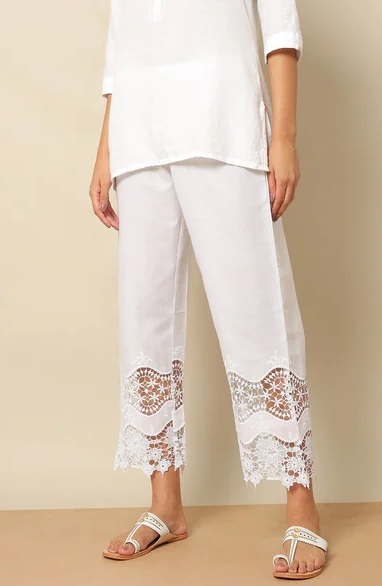 Stylish Cotton lace work Pants for women