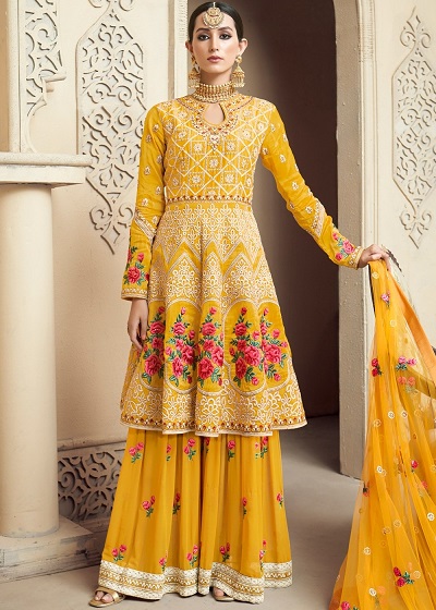 Stylish beautiful Anarkali salwar suit for festivals