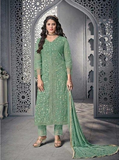 Stylish net long kurta with trouser