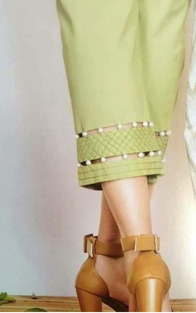 Beadwork ankle length pant for ladies