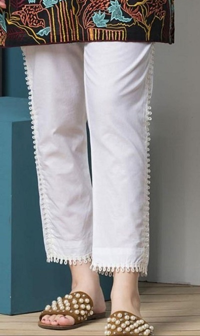 Designer white Pants for women for tunics