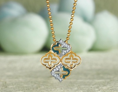 Gorgeous Pendant And Beaded Gold Chain Style Necklace For Ladies