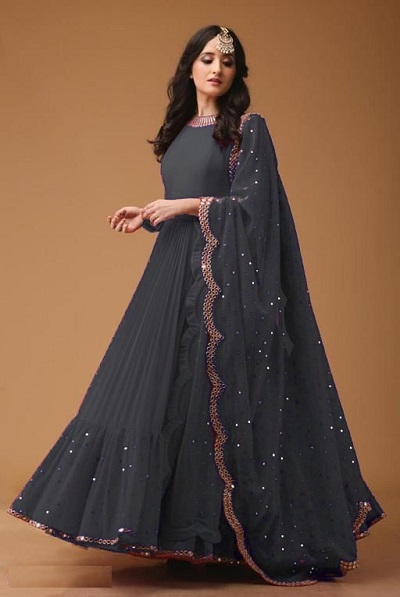 Long Length Frock Style Suit with Dupatta