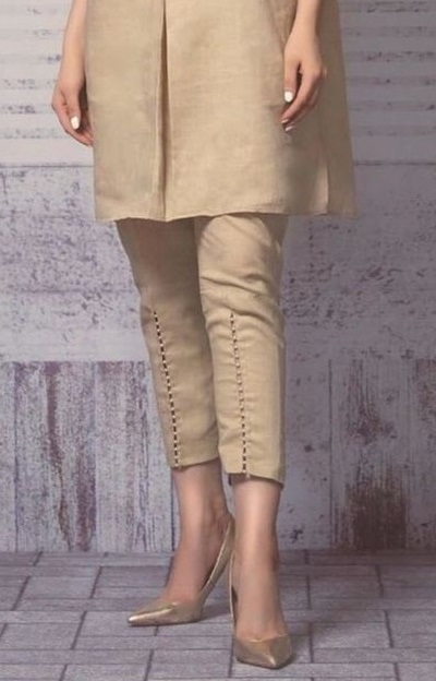 Stylish front cut cropped Pants for women with suit