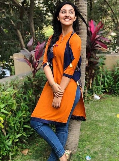 Orange Kurta With Jacket And Jeans