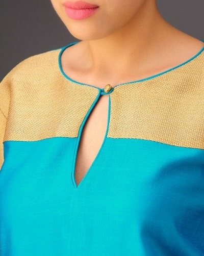 Beautiful Keyhole Neckline With Piping